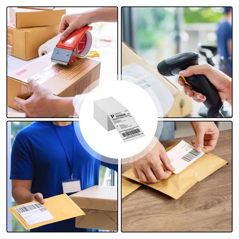 Shipping Label Paper Fold Direct Thermal Address Shipping Postage Barcodes Strong Stickiness 500 Labels Per Stack Mailing Tool