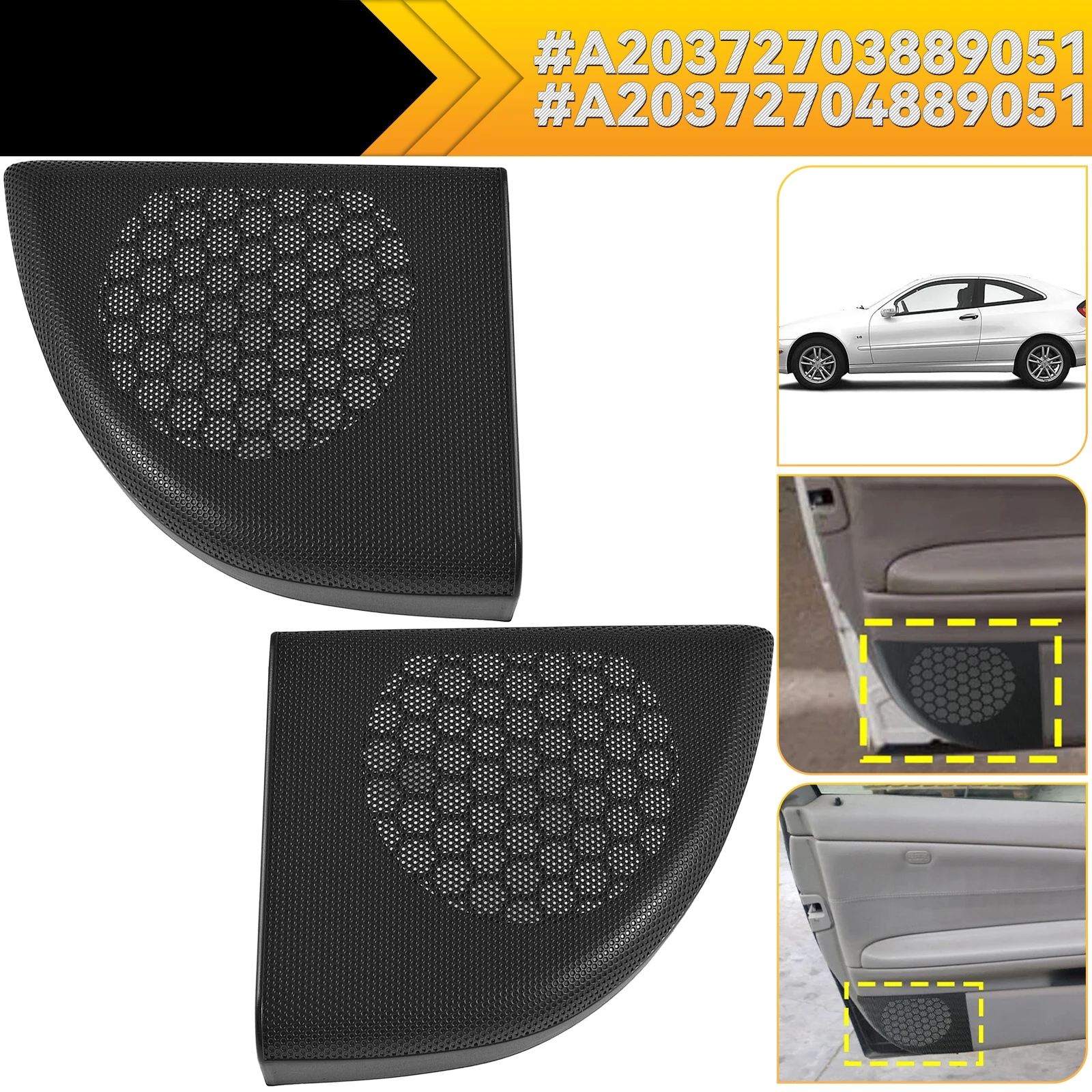 Car Hand Door Side Door Speaker Cover Trim Horns Cover For Mercedes For Benz W203 CLC Coupe 2Dr A20372703889051 A20372704889051
