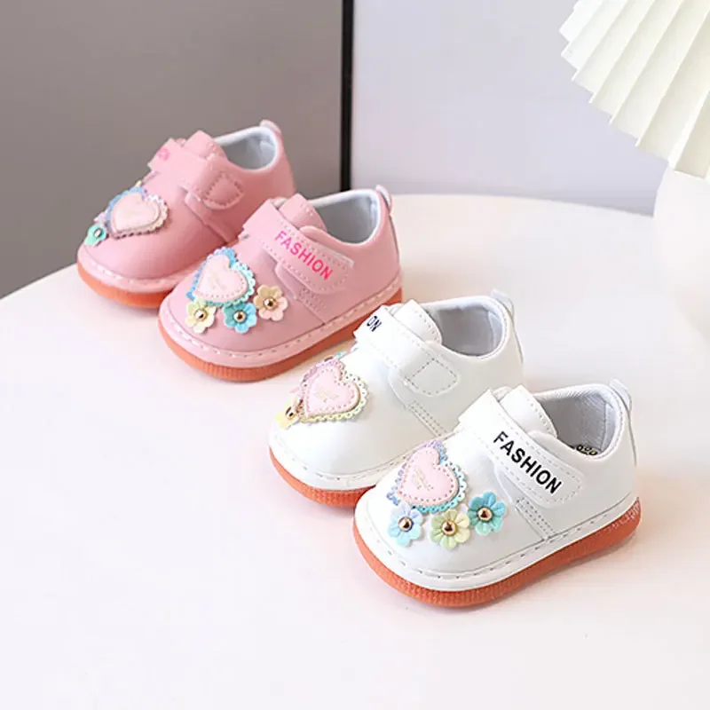 여아용 아기 공주 신발, 부드러운 밑창 호출 신발, 귀여운 아기 워킹 슈즈, 0-1-2-3 세, 편안한 신상