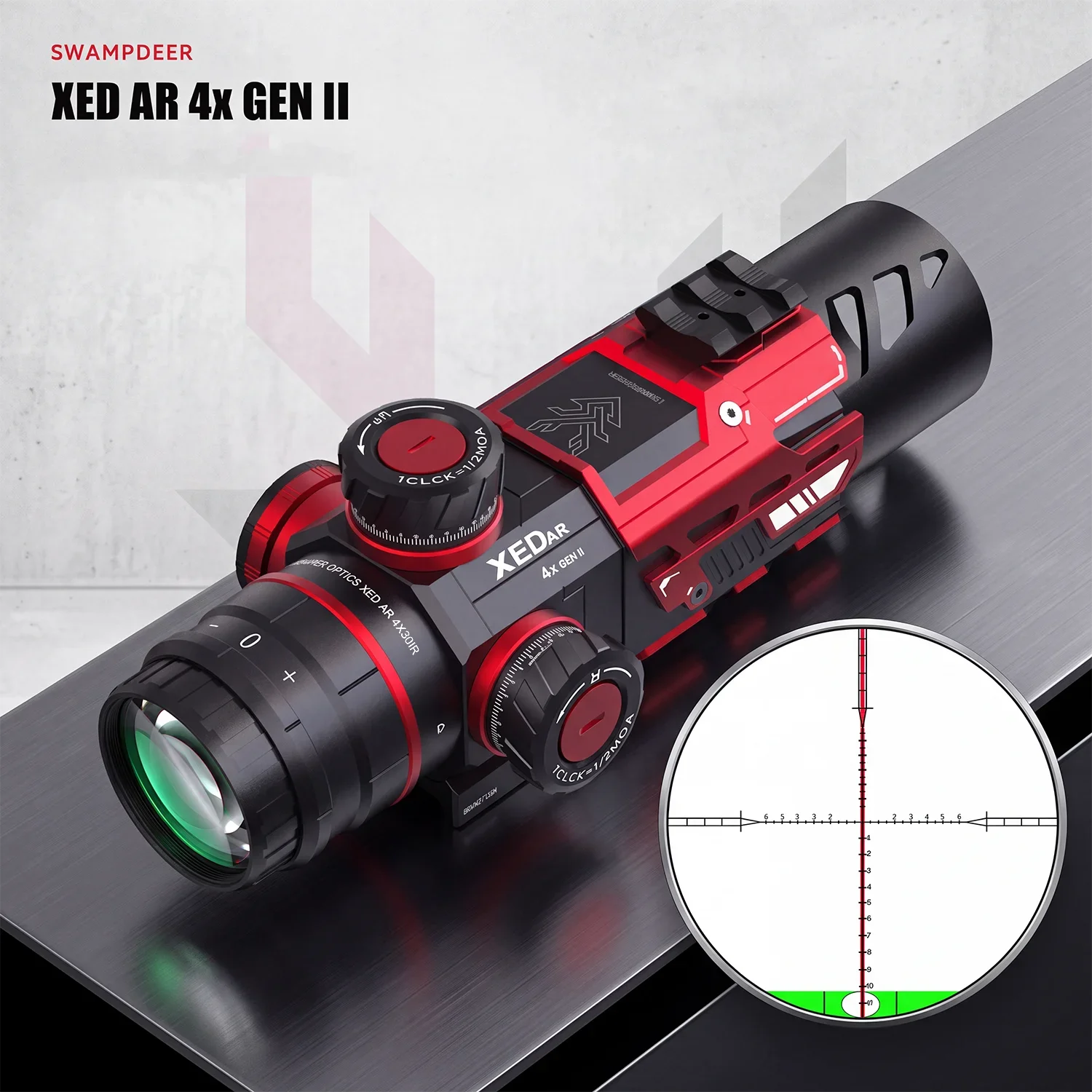SWAMPDEER 4X HD impact-resistant outdoor optical telescope, compatible with 20MM guide rail, available in multiple colors