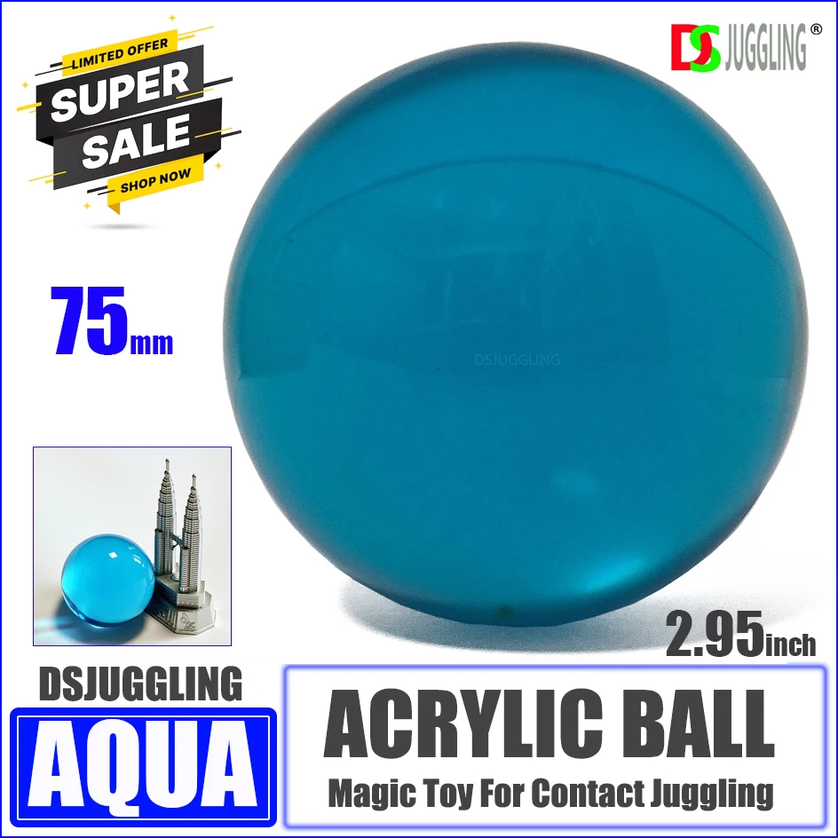 Acrylic Contact Juggling Balls - Aqua 75mm 2.95inch