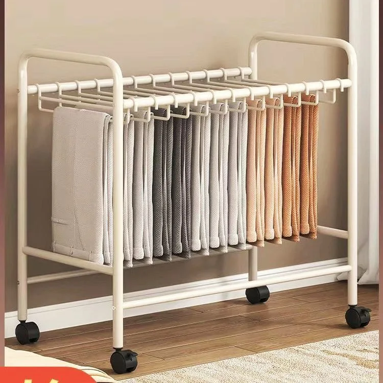 

Movable Multi-layer Pants Rack - Non-slip No-trace Clothes Hanger Organizer for Home Wardrobe Storage