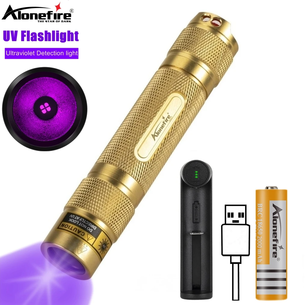 Linterna UV 365 nm luz negra para curado y detección