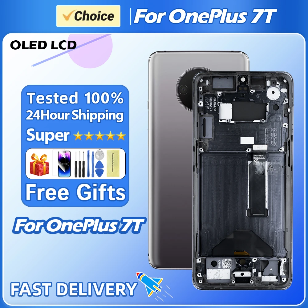 High Quality LCD For Oneplus 7T LCD DisplayTouch Screen Digitizer Assembly With Frame LCD For OnePlus 7T 1+7t screen Replacement