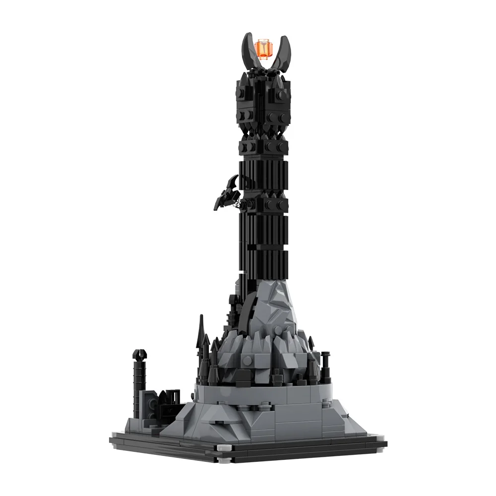 MOC película The Ringss Barads Dur modelo de bloques de construcción Castillo negro arquitectura Mordor Territorio ladrillos juguete ensamblado regalo para niños