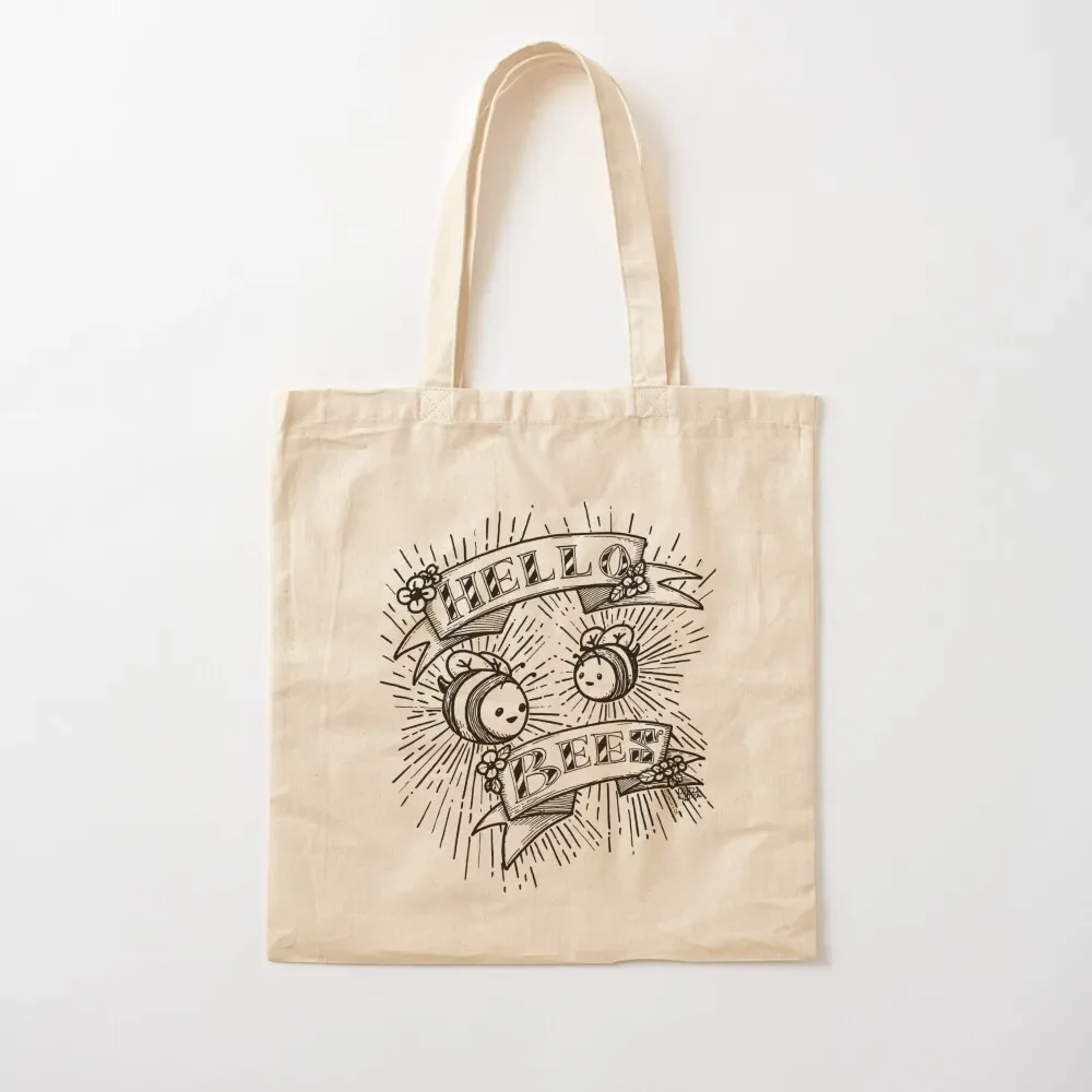 

Hello Bees! Black Outline Tote Bag Handbags tote bag Shopper bag