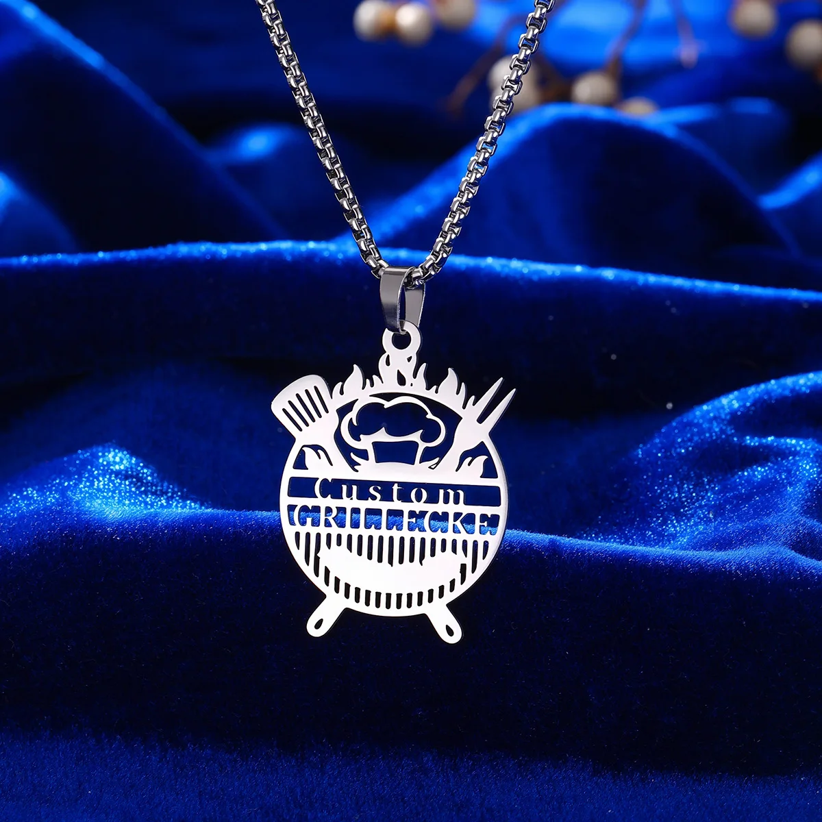 

Custom Name Stainless Steel Necklace for Women Gold Silver Chain Personalized Chef's cap pendant Jewelry Gift for Women men Hot