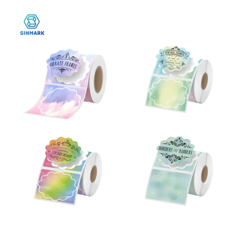 SINMARK Colorful Label Flower Shape Thermal Sticker Irregular Sticker Gift Tag Paper Handmade DIY Suit for Phomemo Printer