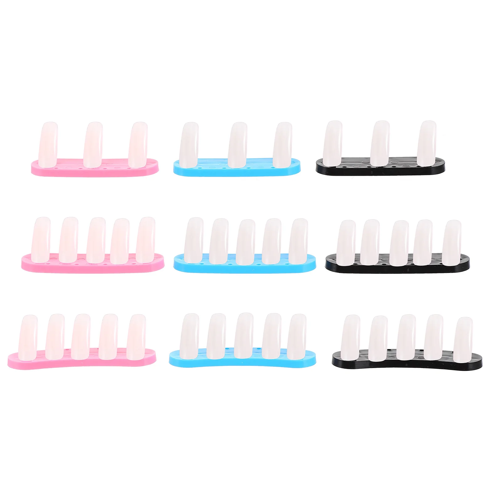 

9pcs Nail Practice Stand Tip Display Holder Training Manicure Plastic Durable Stable DIY Salon Home Use Efficient Work