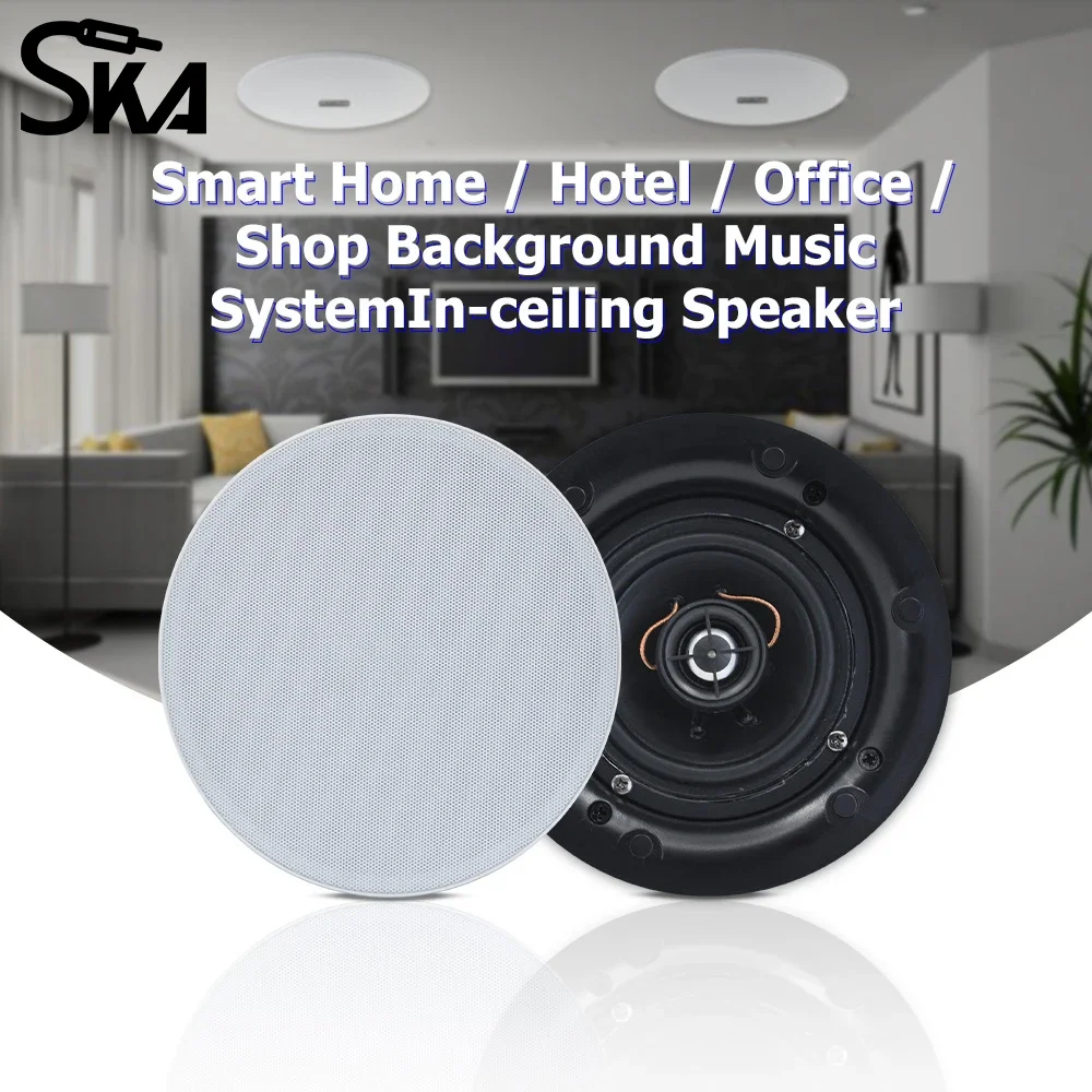 Home Theater Speaker 4 ''20W Waterproof Passive Coaxial Speaker Ceiling Frameless Music Speaker Bidirectional Audio Sound System
