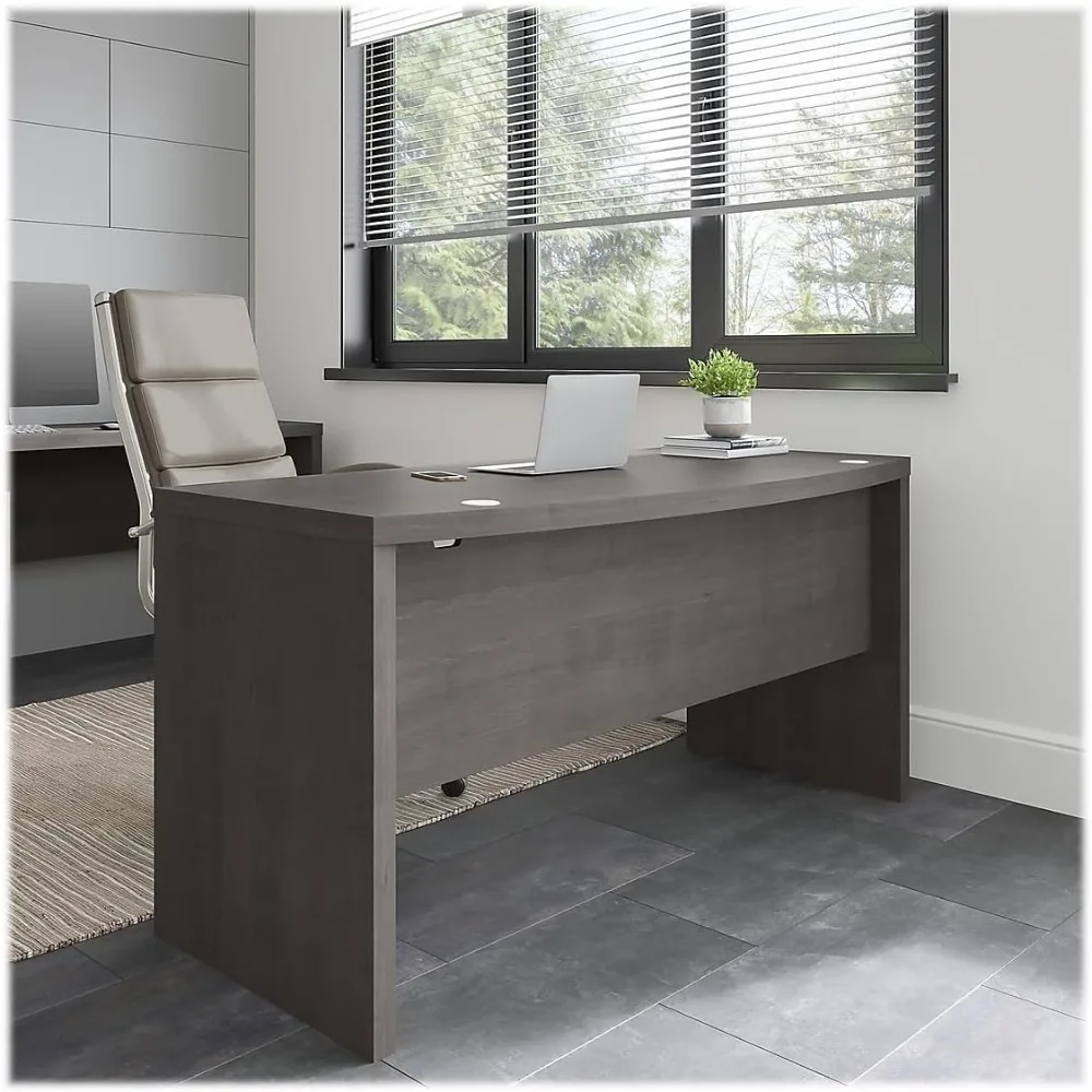 Bow Front Desk with Wire Management | Echo Collection Office Computer Table for Home Office with Quick-to-Assemble
