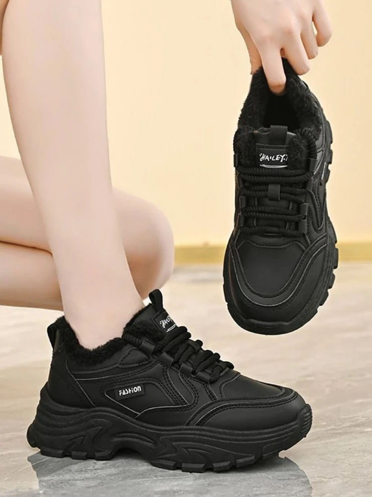 

Women's Winter Sports Sneakers 2025 Warm Furry Chunky Dad Shoes with Thick Sole Lightweight Running Shoes for College Campus​