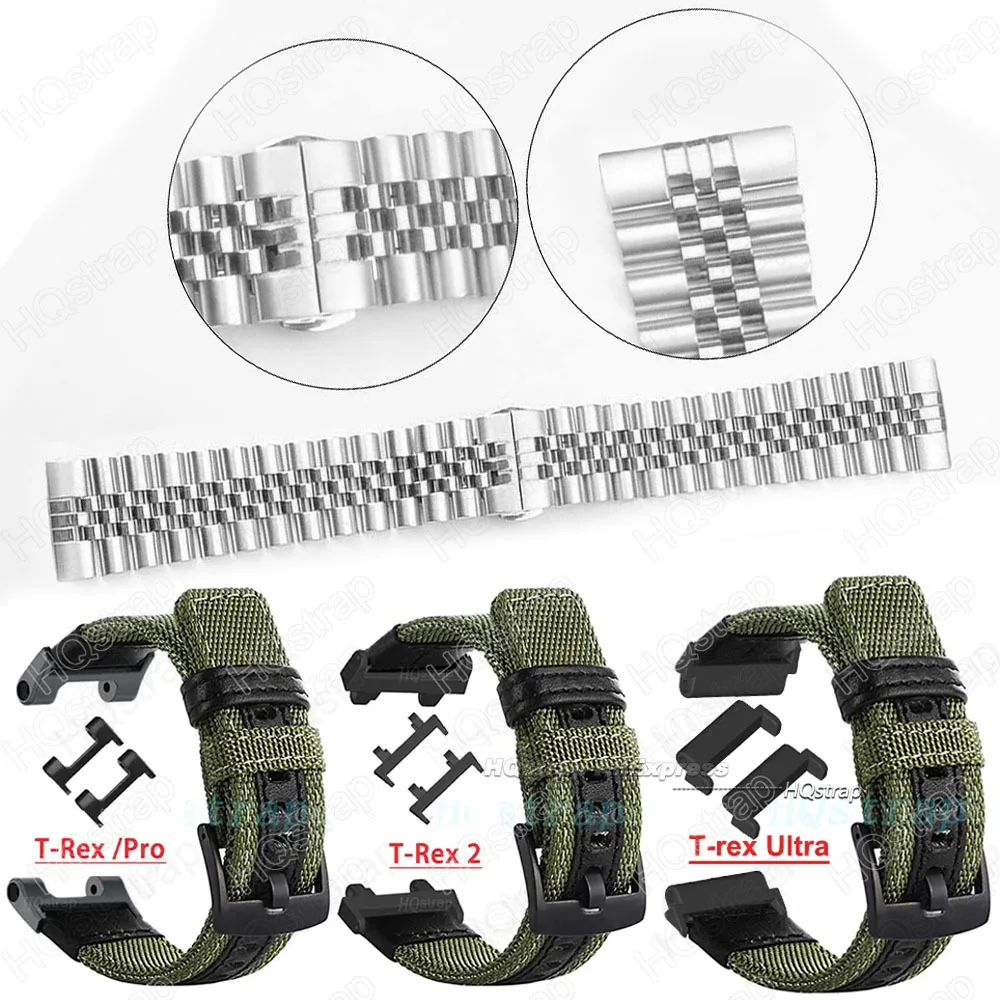 Steel Strap for Huami Amazfit T-rex 2 Trex Pro Metal Watch Band for Amazfit T rex Ultra Tyrannosaurus Smartwatch Accessories