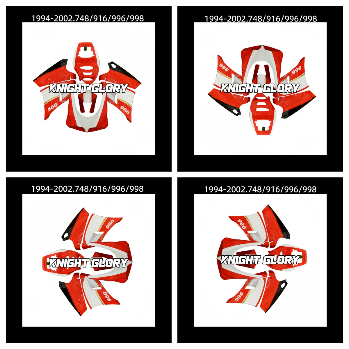

Motorcycle complete set parts, suitable for 748 / 916 / 996 / 998, 1994-2002 models. Body cover kit. ABS injection molding.