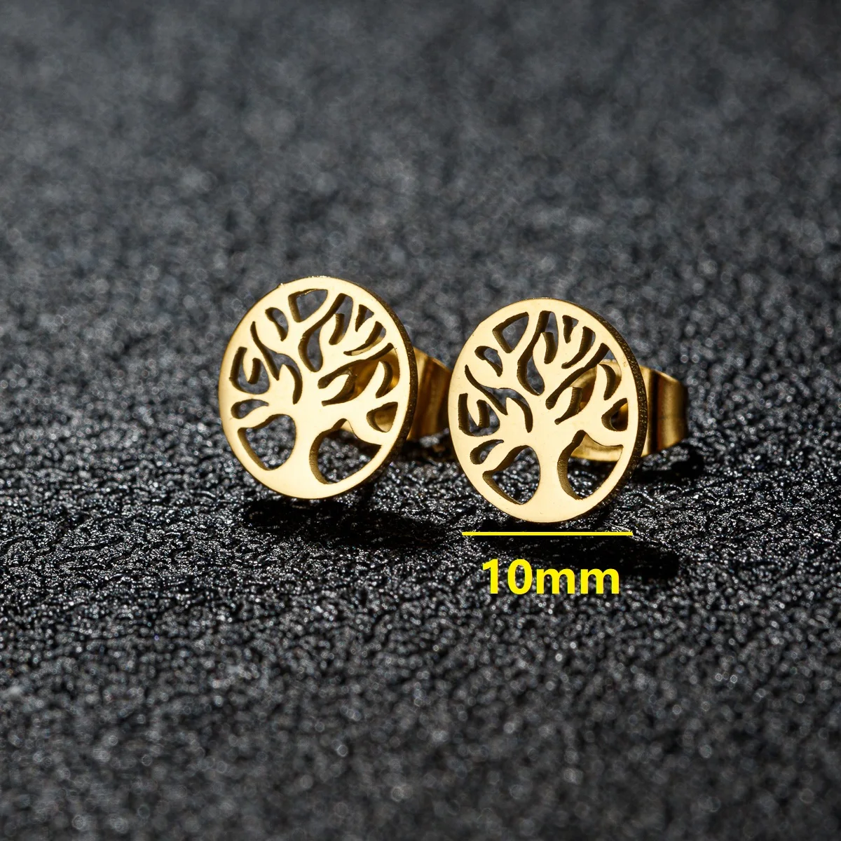 1Pair Tree of Life Stainless Steel Earrings for Women Men Norse Mythology Yggdrasil Jewelry World Peace Ear Studs Gift