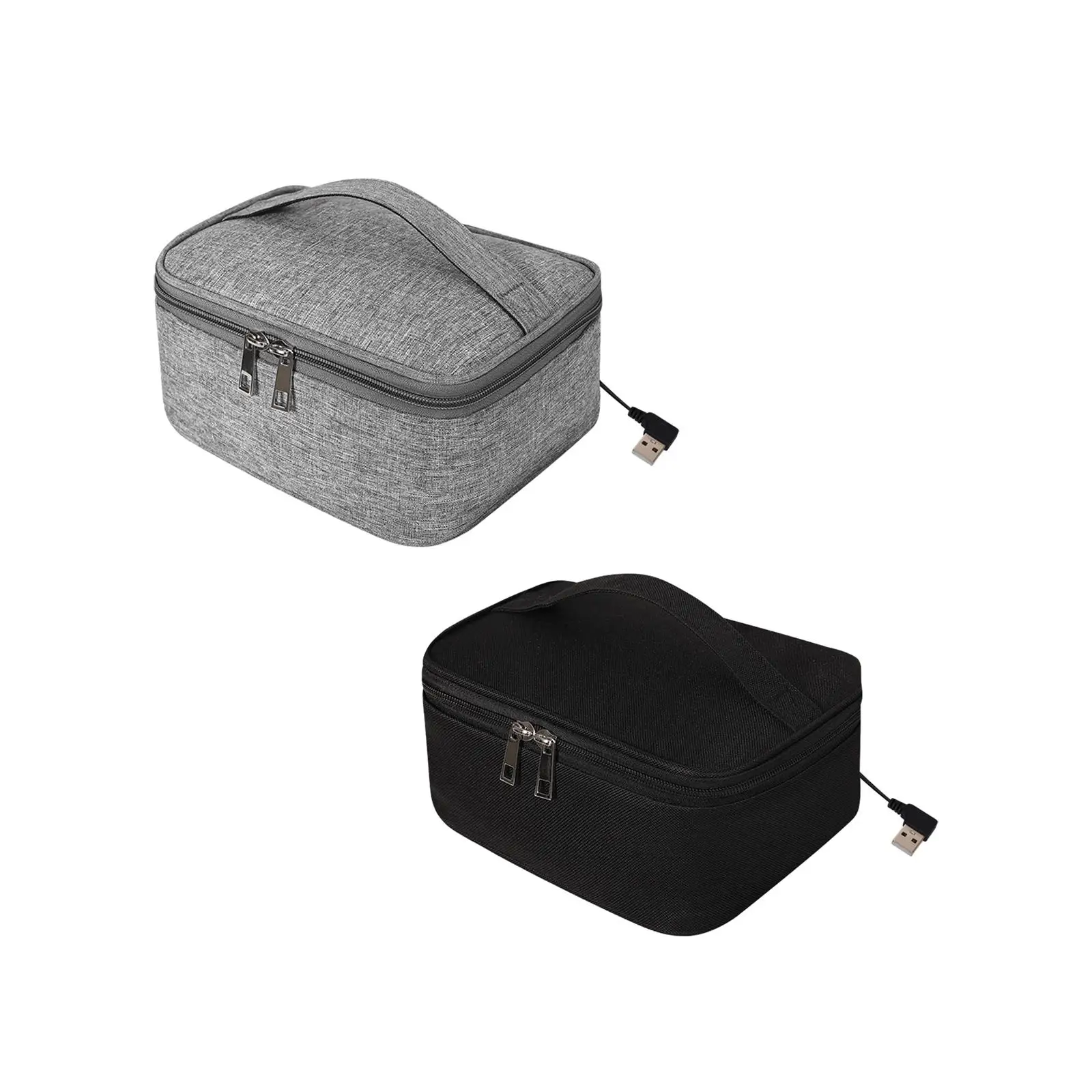 USB Heated Lunch Boxes Bag Container Oxford Cloth Thermal Bag Convenient Portable Food Warmer Heater for Office Camping Home Car