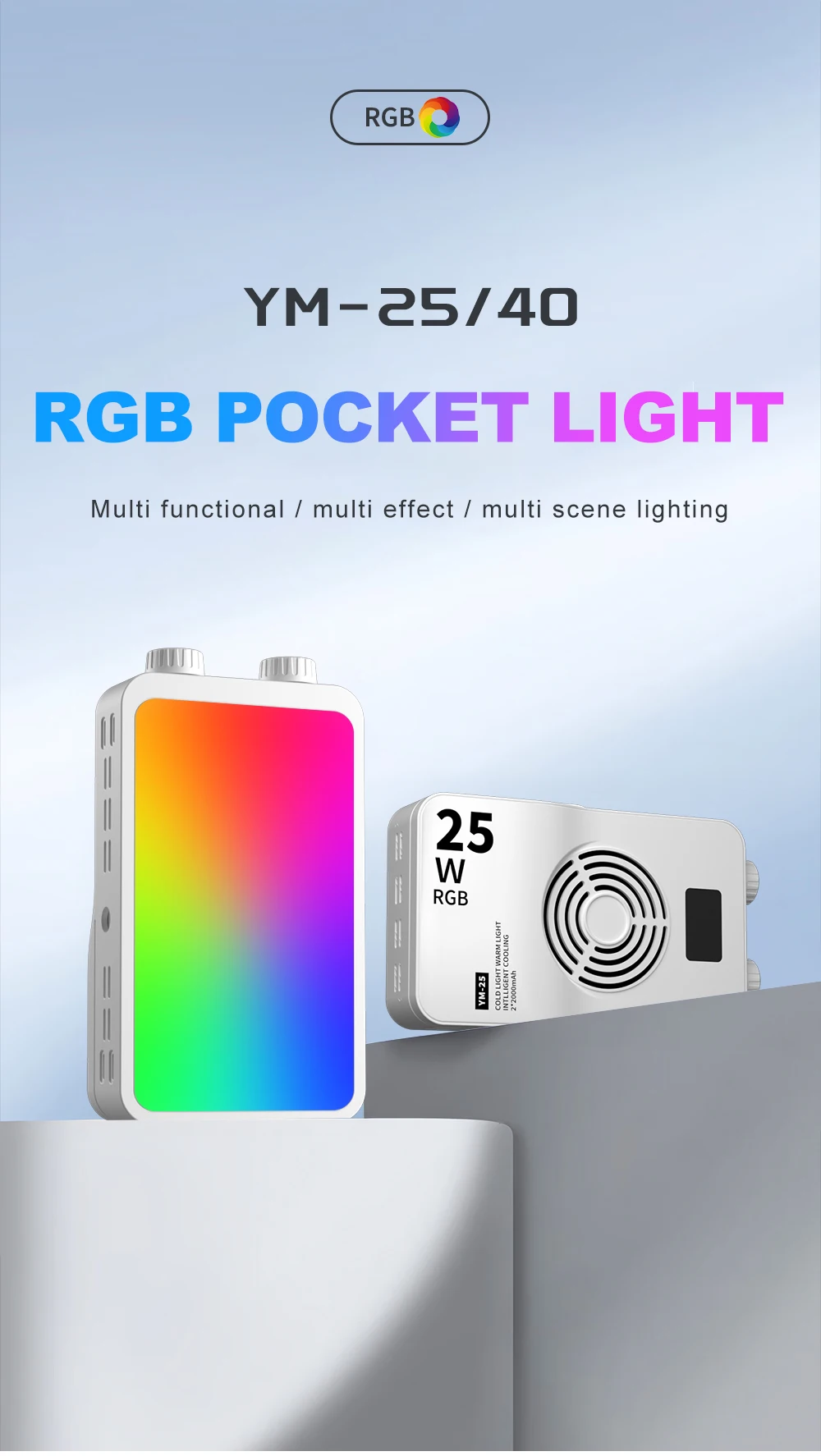 

25W RGB Full-color Fill Light Photography Phone Video Shooting Live Streaming Video Light