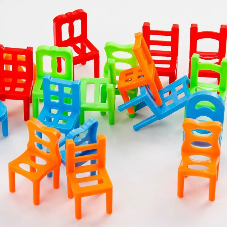 Original Box Hehepopo 18 Pcs / Set Board Game Balance Chairs Adult Kids Stacking Game Small Gift DIY Interactive Table Games