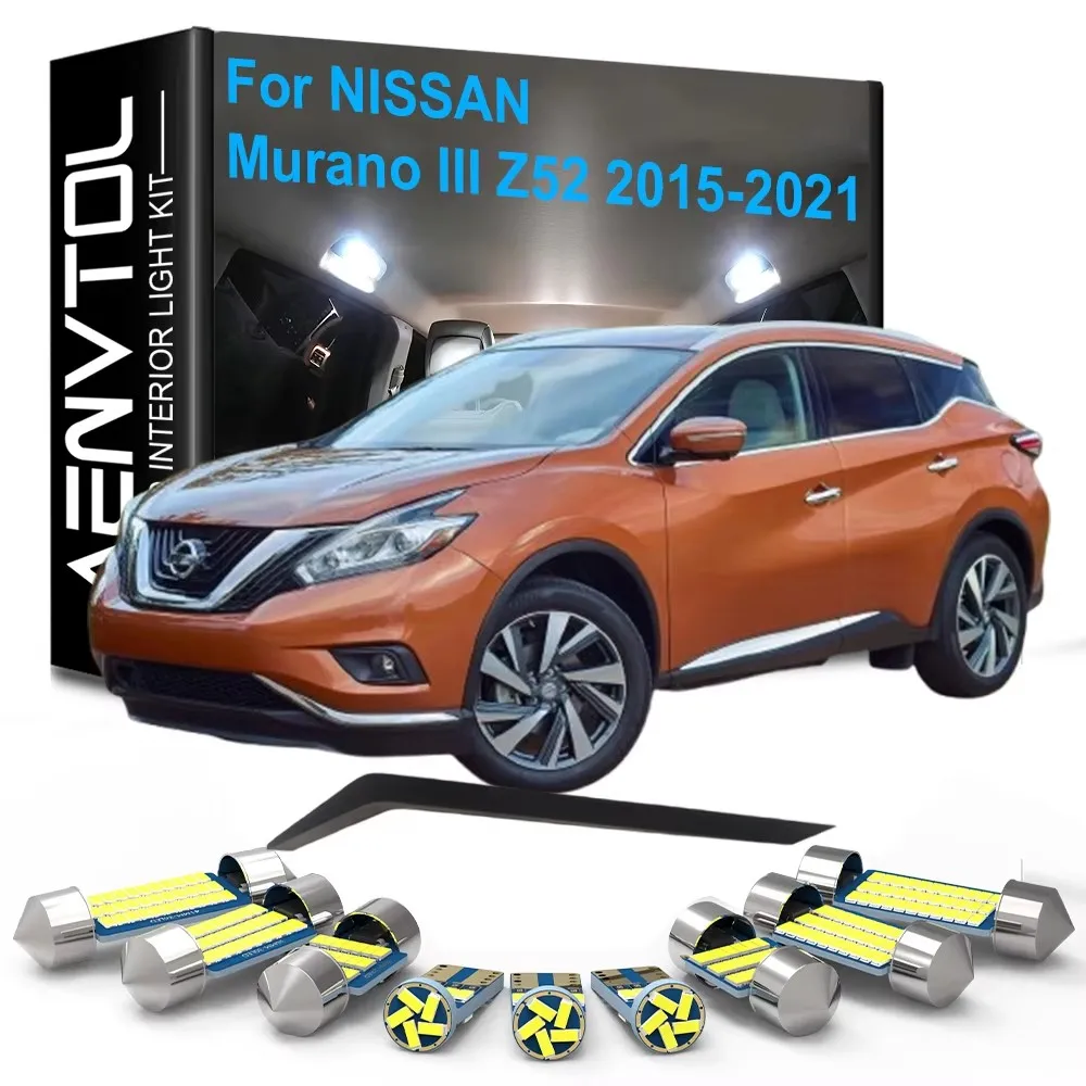 

9 шт. светодиодные внутренние фонари Canbus для Nissan Murano III Z52 2015 2016 2017 2018 2019 2020 2021 лампы номерного знака багажника