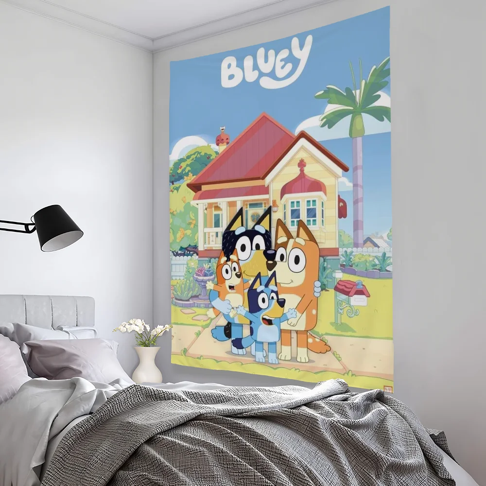 

B-BlueyS Season Anime Tapestry Bedroom Living Bar Garden Outdoor Microfiber Festival Decoration Background Art Banner