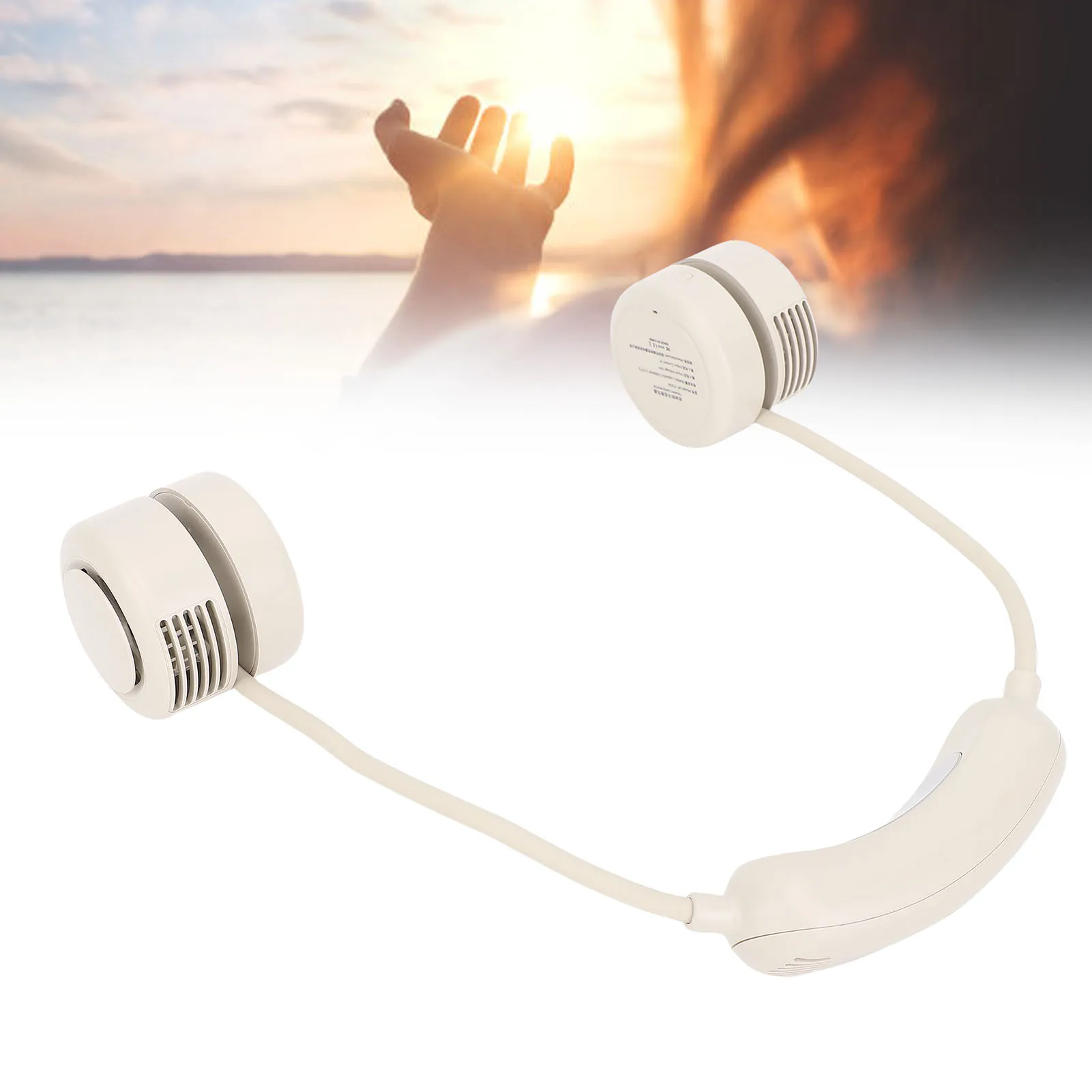Neck Hanging Fan 3 Gears Adjustable Ergonomic Design Quiet Foldable Wearable Neck Fan for Beach Cycling Outdoor Cooling Fan