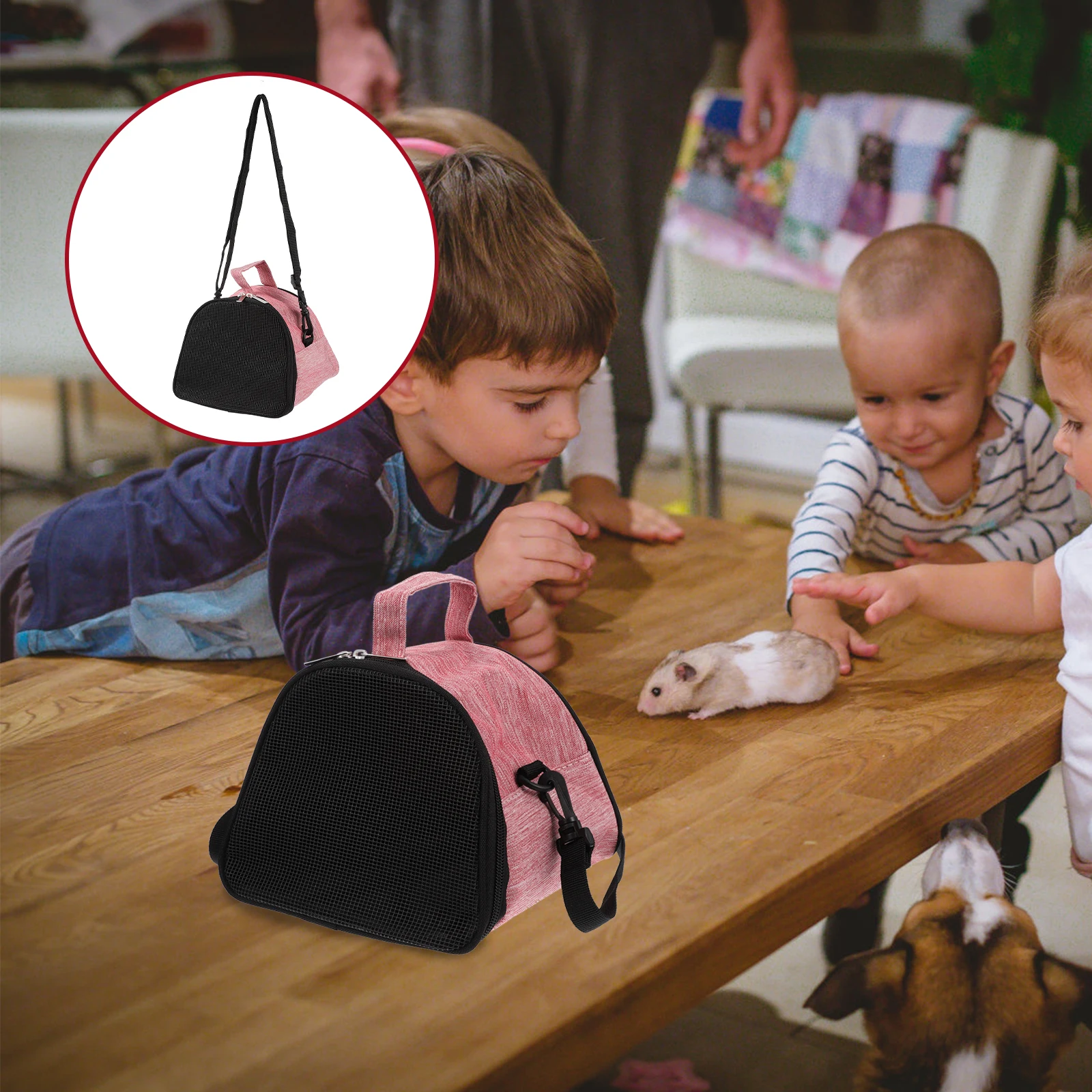 

Portable Bunny Carrier Hamster Travel Bag Guinea Pig Accessories Breathable Carriers Small Animal Tote Oxford Material Easy