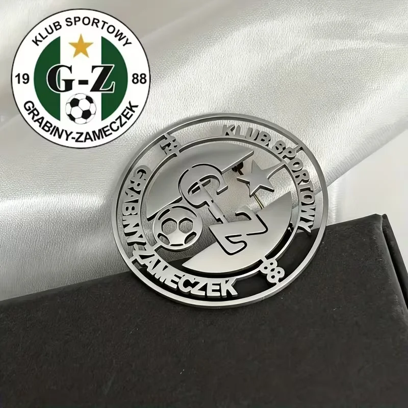 Custom Logo Brooch Simple Creativity Stainless Steel Company Pattern Brooches For Women Men Emblem Jewelry Accessories Gifts view 5