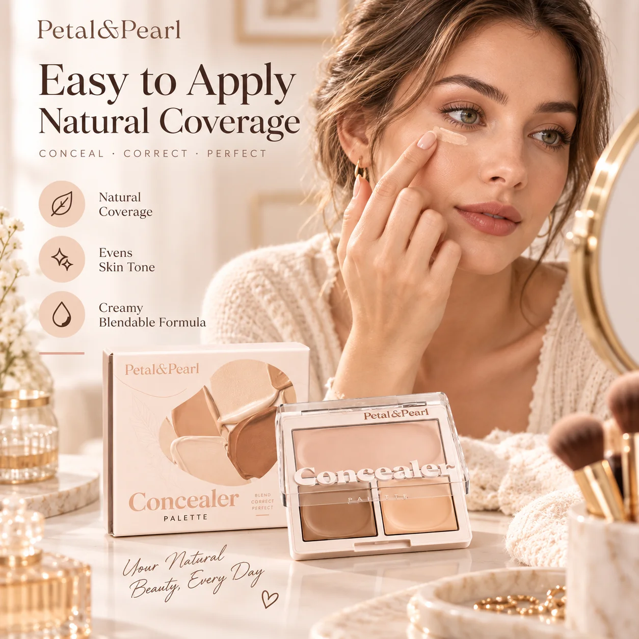 Palette di correttori di colore, crema per il trucco del viso, correttore, base per il trucco, copertura per occhiaie, correttore per il trucco, si stende facilmente, copertura naturale, cosmetico di