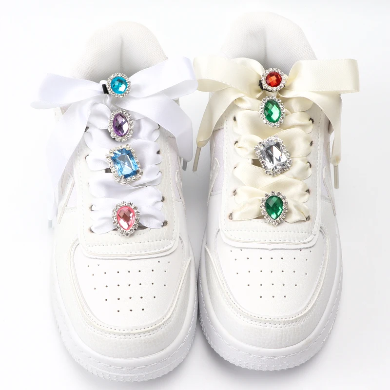 1PC Diamant Schnürsenkel Dekoration Luxuriöse Glänzende Strass Schnalle Schuhe Zubehör Kunststoff Schuh Charme Design für Sneaker AF1