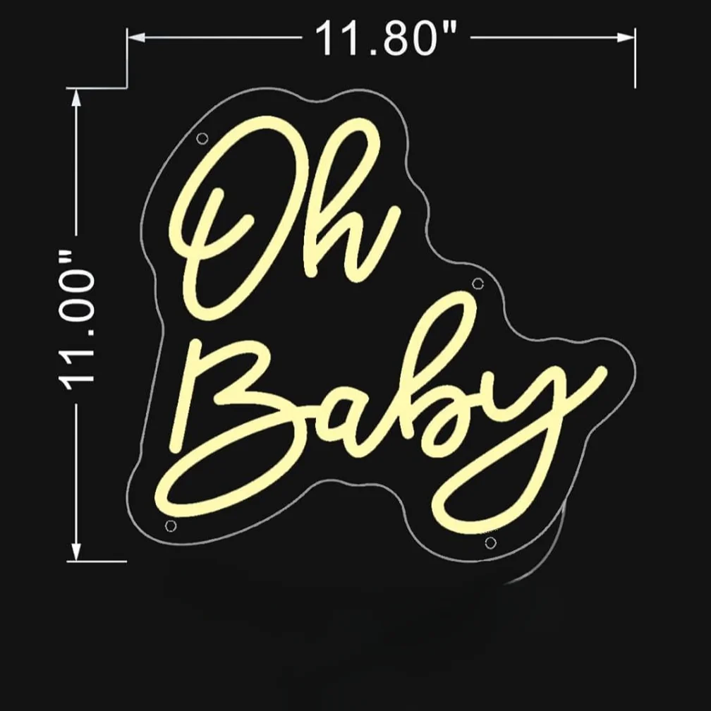 Oh Baby Neon Sign For Wedding LED Neon Light For Bedroom USB Powered Light Up Wall Decor For Wall Birthday Party Home Decor