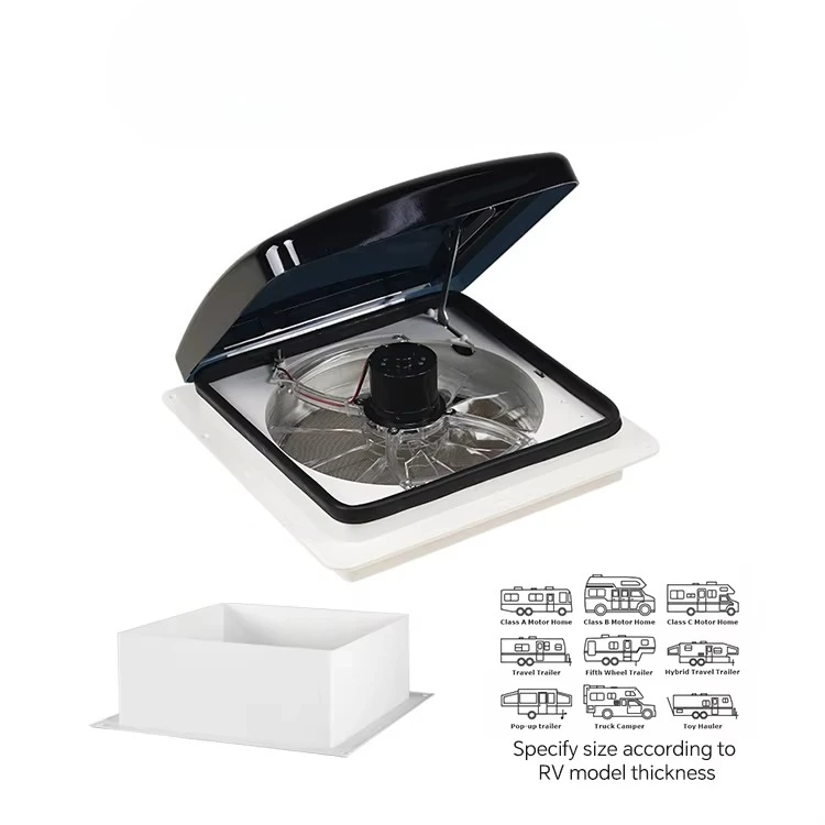 Caravan Skylight RV Accessories Motorhome Exhaust Fan Electric RV Roof Vent Fan With Remote Control