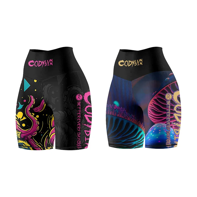 Cody Lundin Women's MMA Jiu Jitsu Gi Exercise Training Professional Print Shorts Comfortable Outdoor Running Elastic Waist Short