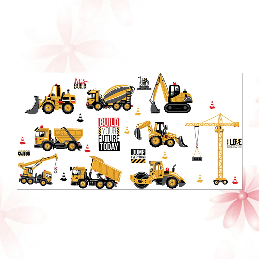 Engineering Truck Wall Sticker DIY Kids Room Construction Truck Wall Decoration Decals kids room wall stickers