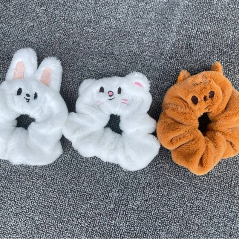 SKZOO Bang Chan Lee Know Felix Cartoon Embroidery Hair Rope High Quality Elastic Hair Ring Fan Exclusive