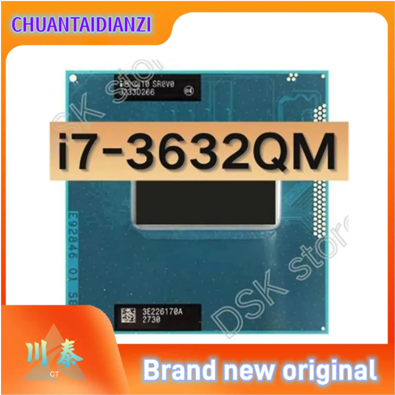 معالج معالج CPU رباعي النواة أصلي ، i7 ، 3632QM ، SR0V0 ، GHz ، 8 خيط ، I7 3632QM ، 6M ، 35W ، مقبس G2 ، rPGA988B