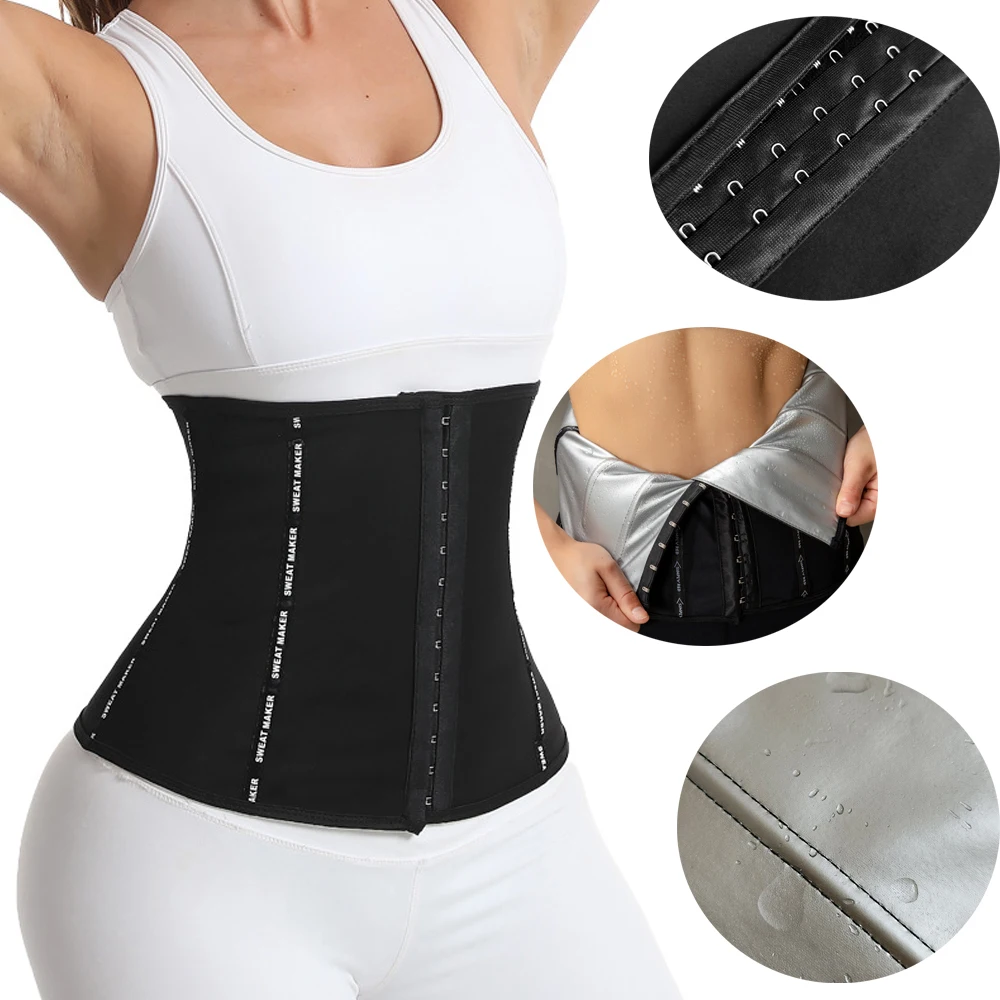 Naisstoo Waist Trainer Weight Loss Belt Women Body Shaper Hooks Exercise Waist Cinching Fat Burning Slimming Corset Belt