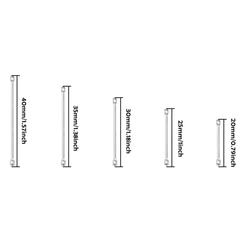 50pcs Links for Jewelry Making Connector Bar Link Earring Connectors 2-Hole Stick Strip Beads Necklace Bracelet Connectors