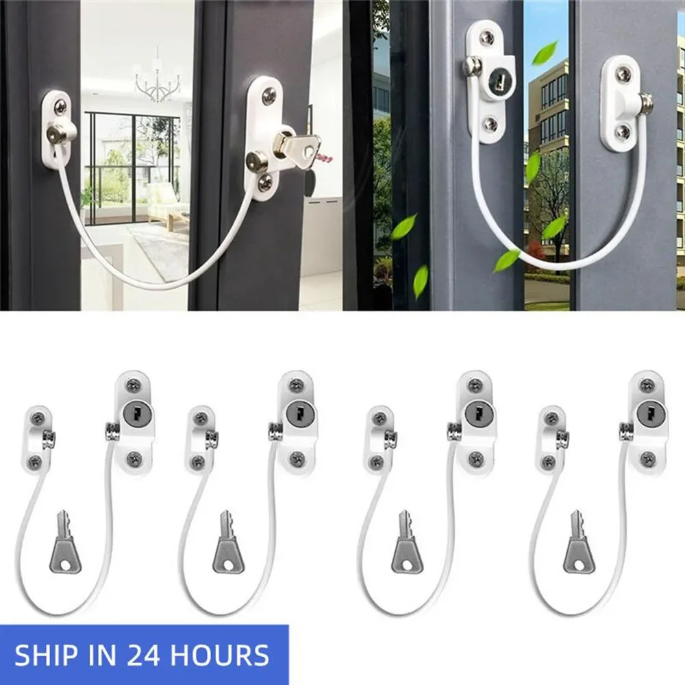 

vvocci 4/8Pcs/lot Child Safety Locks Child ProtectionSafety Window Lock Stainless Steel Protection for Windows From ChildrenLock