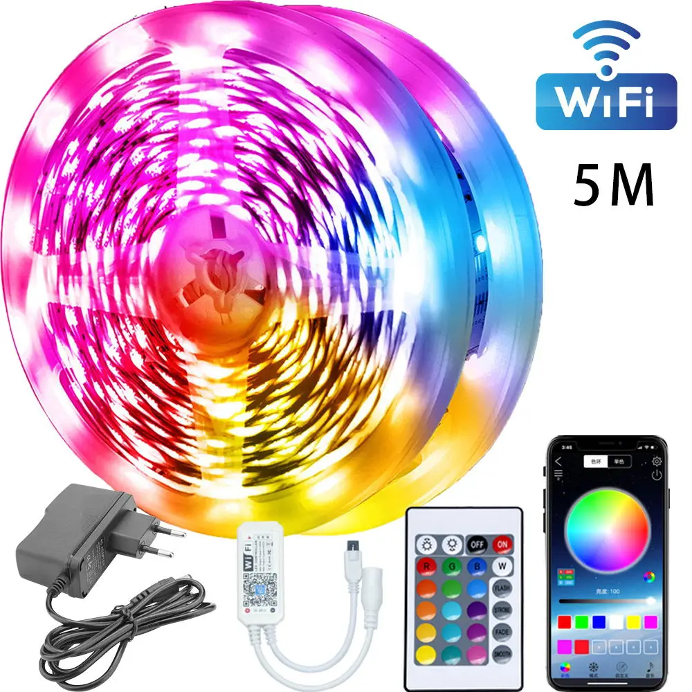 Easter Decoration LED Lamps WIFI Controller SMD 2835 DC12V 5M Flexible Ribbon Luces LED