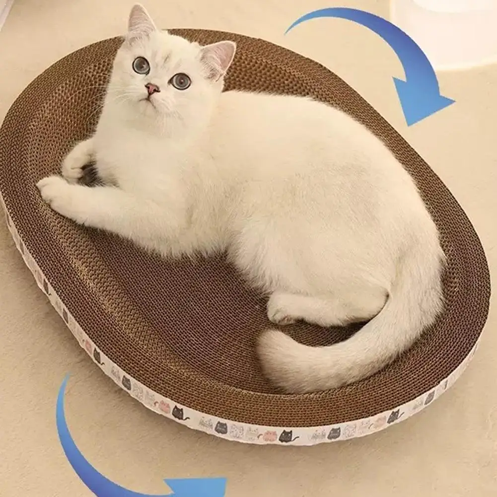 Katzen-Kratzbrett Möbelschutz Krallen-Schleifspielzeug Ovales Wellpappe-Kratzbrett Verschleißfestes Katzennest Katzenzubehör ﻿
