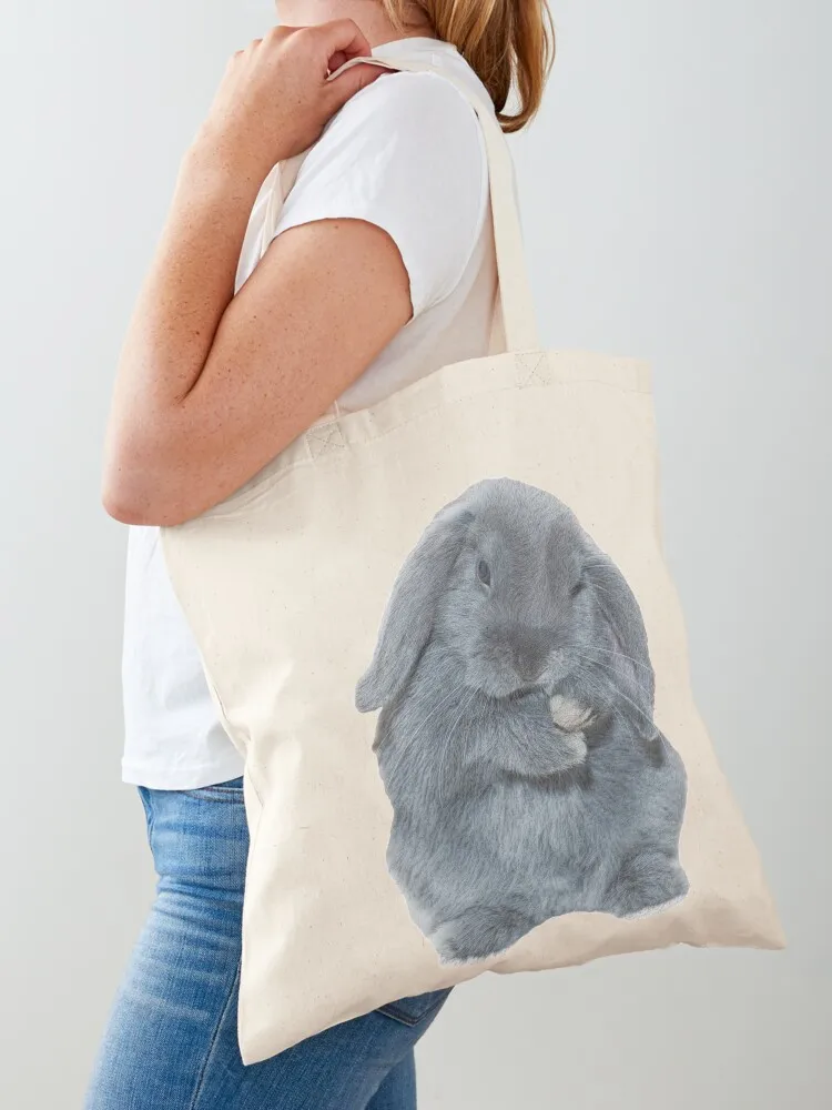 A Grey Mini Lop Bunny Rabbit Art Tote Bag tote men personalized Woman shopper women Canvas