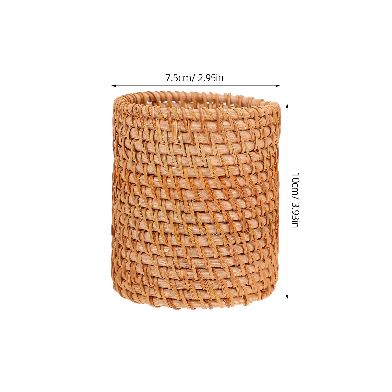 Rattan Storage Tube Pencil Pots Case Holder Plant Organiser Mini Table Decoration Tableware Stand