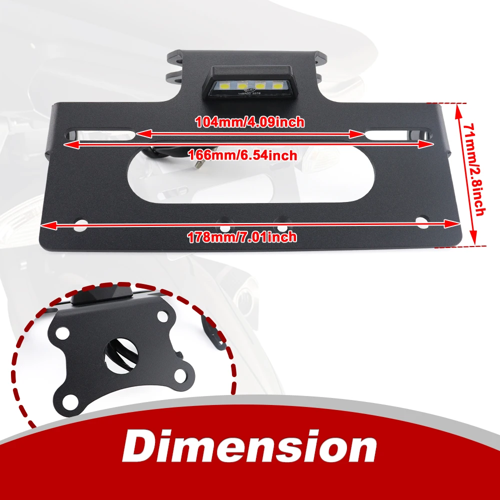 For YAMAHA MT125 MT-125 2020 2021 2022 2023 2024 2025 License Plate Holder Frame Motorcycle Tail Tidy Fender Eliminator Bracket
