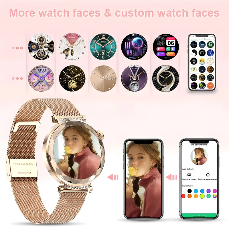 Uhr GT5 Mini Smart Uhr Frauen 390*390 AMOLED Bildschirm Bluetooth Anruf NFC IP68 Wasserdichte Herzfrequenz Gesundheit Monitor smart Uhr