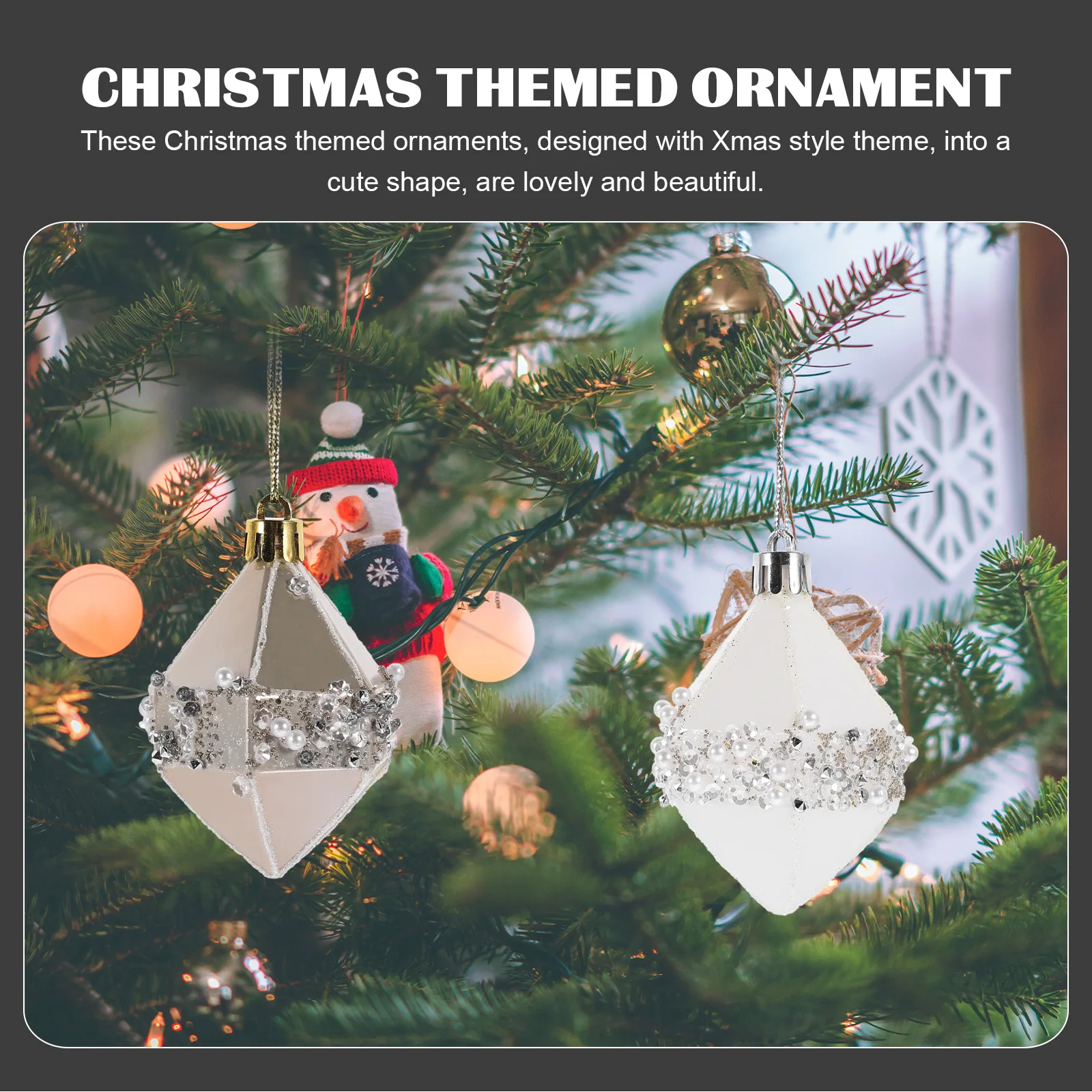 

3Pcs Christmas Tree Ornaments Hanging Xmas Pendant Stylish Decorative Balls for Home Fireplace Tabletop Display