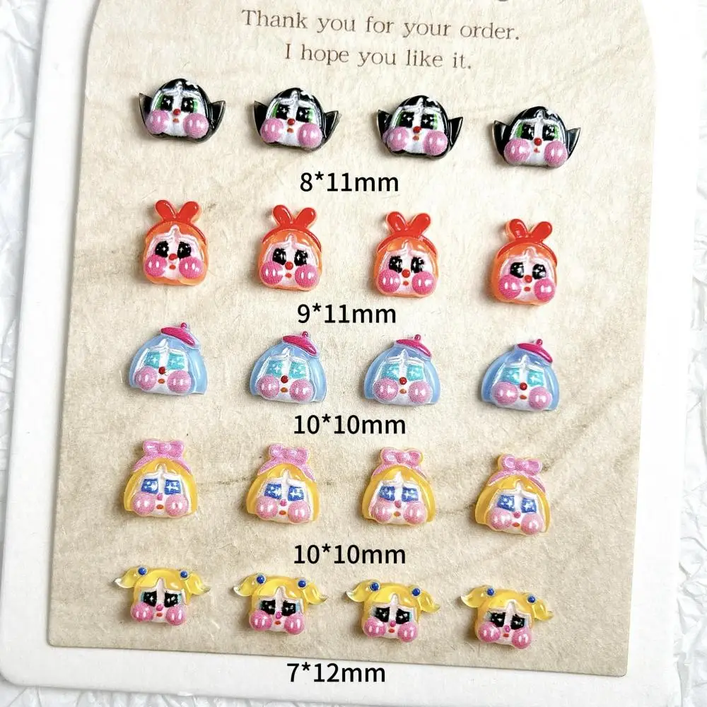 Creative Powder Blusher Girl Nail Art Decorations 3D Cartoon Crying Doll Head Resin Nail Charms Handmade DIY Phone Case Nails