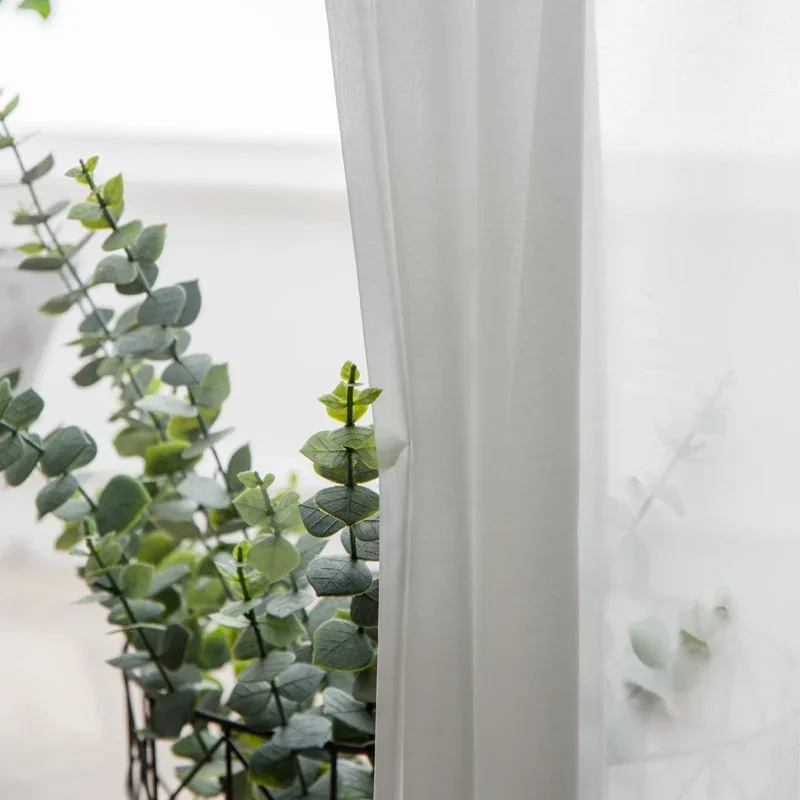 White Tulle Veil Chiffon Curtains for Living Room Balcony Super Soft Great Hand Feeling Decoration Modern Solid Sheer Voile