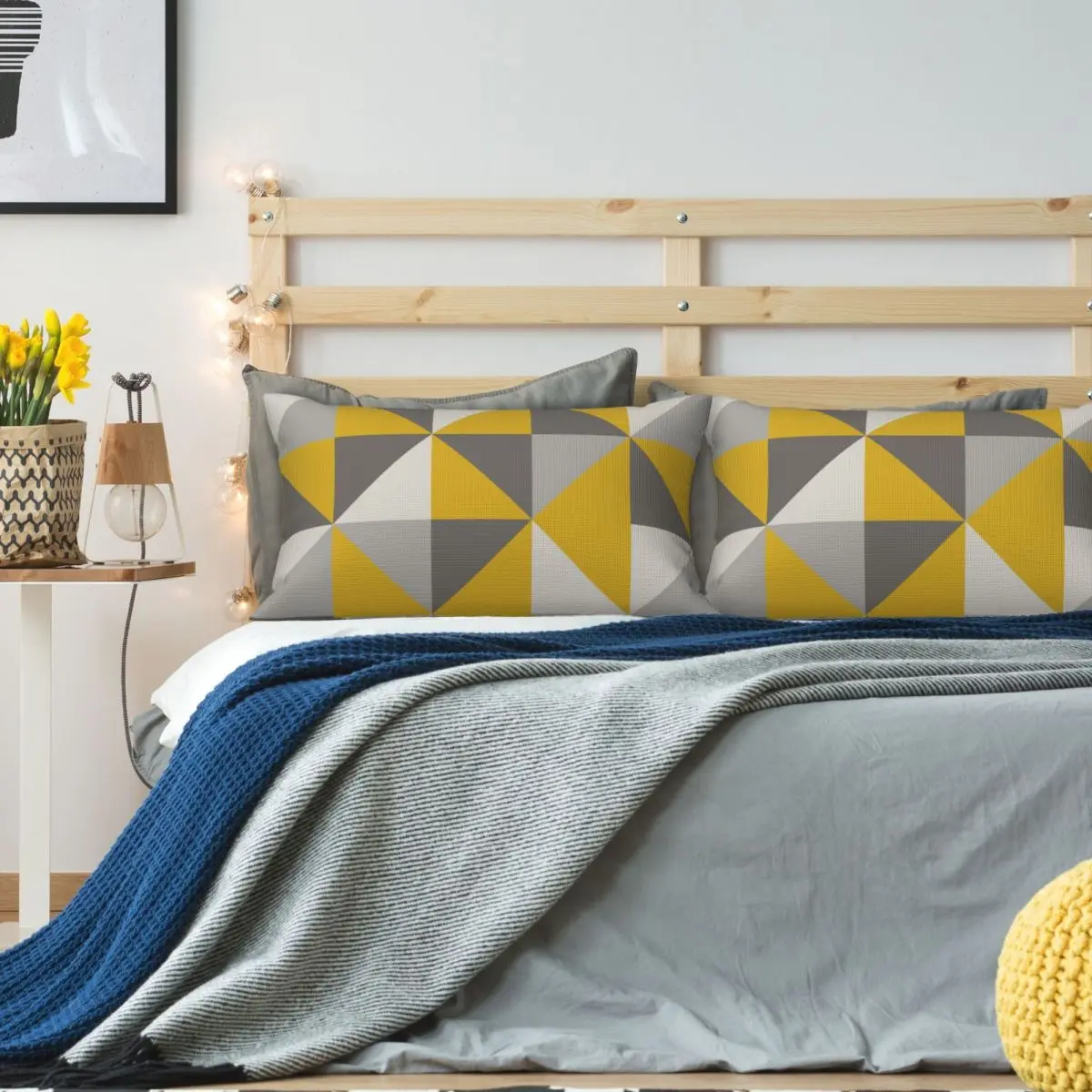 Retro Triangle Design Rectangle Linen Pillowcase Cushion Cover Polyester Decorative Bedroom Home Comfort Throw Pillow