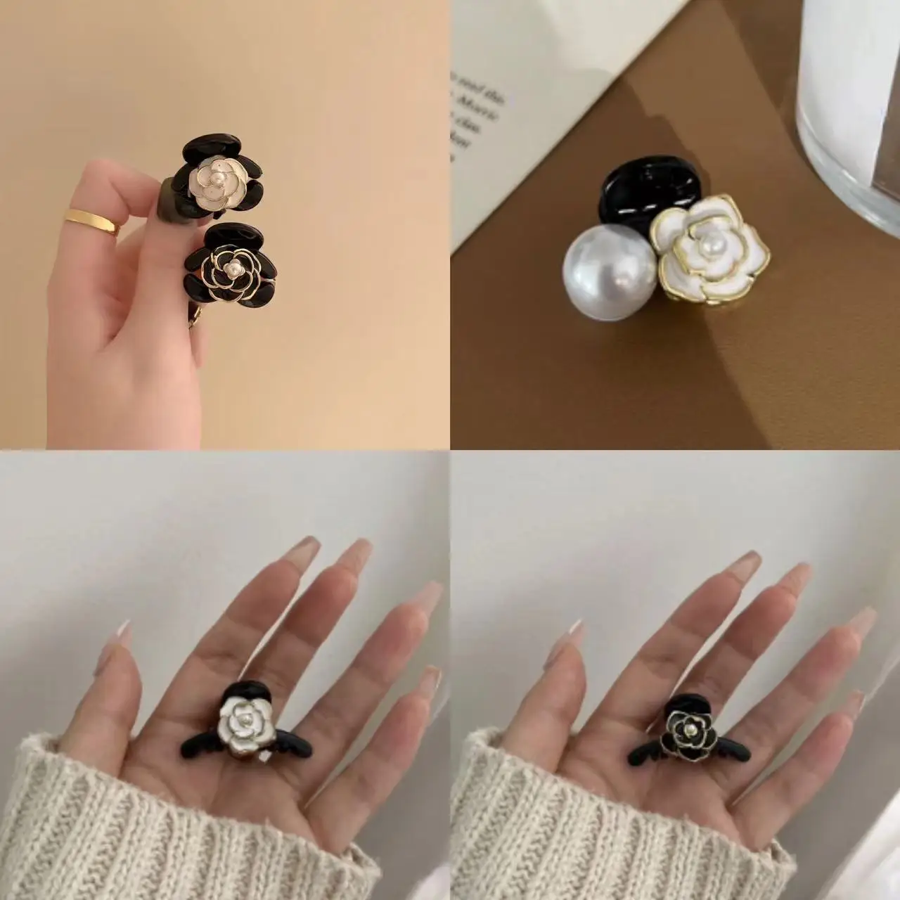 

Black Flower Hair Claw Sweet Girl Y2K Handmade Plastic Hairpin 2024 Latest Headwear Jewelry Fashion Hair Accessories for Women