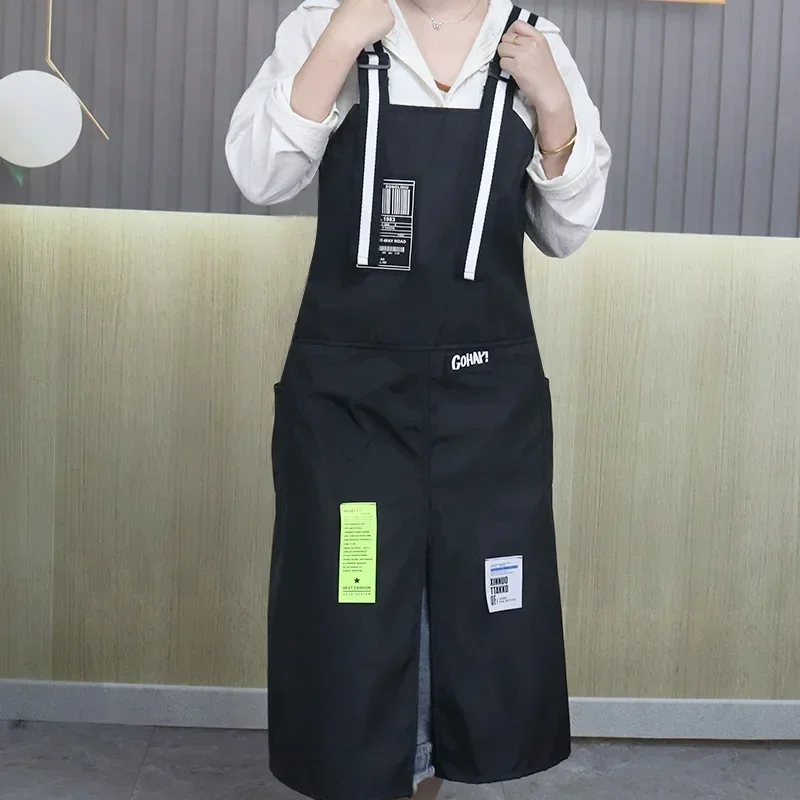 

1pcs Waterproof Apron For Women And Men Coffee Shop Hairdresser Slit Overall Chef Adjustable Nail Salon Apron